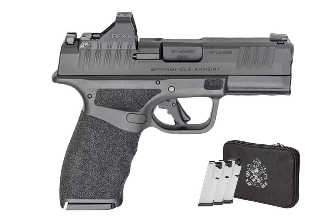 Springfield Hellcat Pro OSP 9mm Firstline Gear Pac with Viridian Green Dot, Four Mags and Pistol Bag